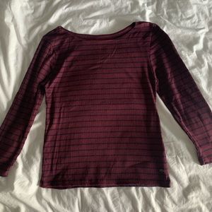 3/4 sleeve striped top